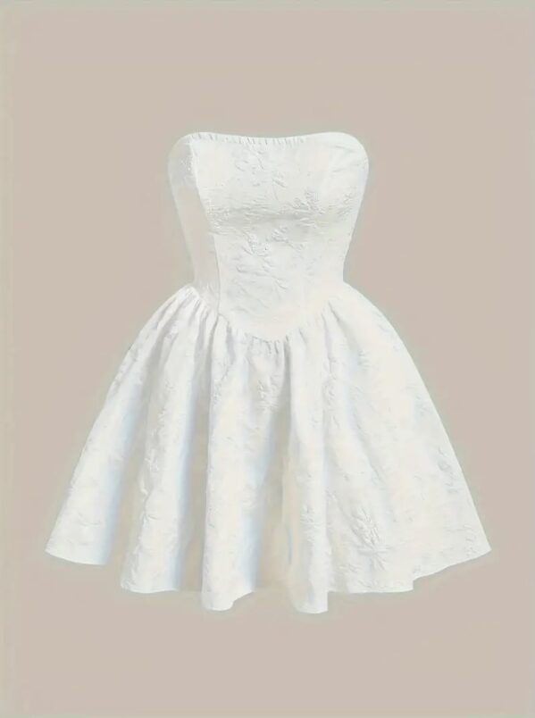 Rochie alba fara umeri